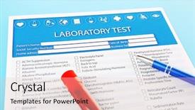  Presentation with bacteria blood - Theme featuring research paper bacteria - blood in test tubes pen background and a lemonade colored foreground