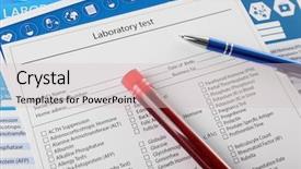  Presentation with research paper - Cool new presentation theme with research paper bacteria - blood in test tubes pen backdrop and a soft green colored foreground