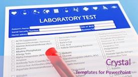  Presentation with research paper - Cool new presentation theme with research paper bacteria - blood in test tubes backdrop and a lemonade colored foreground