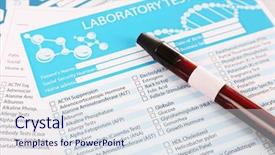  Presentation with research paper - Slides consisting of research paper bacteria - blood in test tubes background and a sky blue colored foreground