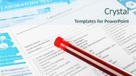  Presentation with research paper - PPT theme enhanced with research paper bacteria - blood in test tubes background and a arctic colored foreground