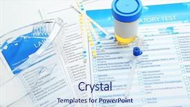  Presentation with research paper - Presentation theme having research paper bacteria - items for laboratory analysis background and a  colored foreground