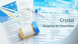  Presentation with research paper - Presentation theme featuring research paper bacteria - items for laboratory analysis background and a  colored foreground