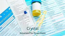  Presentation with research paper - Colorful slides enhanced with research paper bacteria - items for laboratory analysis backdrop and a  colored foreground