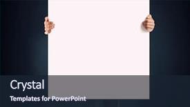  Presentation with roll up banner - Amazing presentation theme having research poster - businessman showing empty banner backdrop and a wine colored foreground