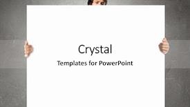  Presentation with communication skills training banner training - Colorful PPT layouts enhanced with research poster - businessman showing empty banner backdrop and a white colored foreground