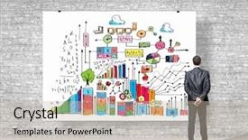  Presentation with business plan - Audience pleasing slide deck consisting of research poster - image of businessman drawing business backdrop and a soft green colored foreground