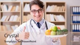  Presentation with nutrition - Presentation design having research proposal - scientist studying nutrition in various background and a lemonade colored foreground