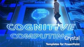  Presentation with cognitive psychology - Slide deck featuring research psychology - cognitive computing concept as future background and a teal colored foreground