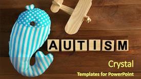  Presentation with autism - PPT theme enhanced with research psychology - cubes with space for text background and a tawny brown colored foreground