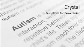  Presentation with article - Cool new theme with research psychology - newspaper article with detailed word backdrop and a white colored foreground