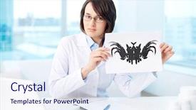  Presentation with psychiatrist - Amazing theme having research psychology - psychiatrist showing picture to patients backdrop and a sky blue colored foreground