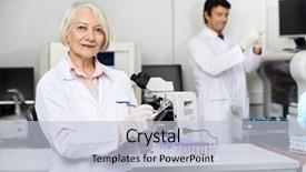  Presentation with research writing - Amazing slide deck having research report chemistry - portrait of senior female scientist backdrop and a lemonade colored foreground