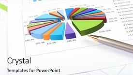  Presentation with business research - Presentation theme enhanced with research review - charts and graphs of sales background and a sky blue colored foreground