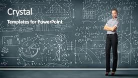  Presentation with blackboard - Audience pleasing presentation design consisting of research scholar computer science - business person standing backdrop and a dark gray colored foreground