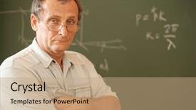  Presentation with biological disaster healthcare scientist - Theme featuring research scholar computer science - scientist pose on background background and a coral colored foreground