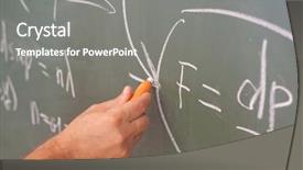 Presentation with focus - Audience pleasing PPT layouts consisting of research scholar computer science - scientist write formula on blackboard backdrop and a gray colored foreground