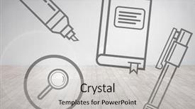  Presentation with research study - Presentation theme with research study graphics in room background and a light gray colored foreground