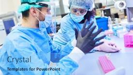  Presentation with data analysis - PPT layouts featuring research-team-talks-about-data background and a light blue colored foreground