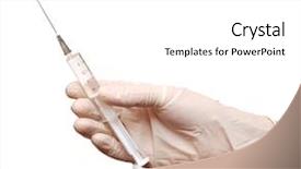  Presentation with antibiotic - Beautiful theme featuring research violence - woman holds in the hand backdrop and a white colored foreground