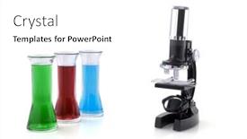  Presentation with microscope - Amazing PPT theme having research-with-microscope-in-laboratory backdrop and a white colored foreground