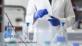  Presentation with scientific research - Cool new presentation design with researcher-carrying-out-scientific-research backdrop and a light blue colored foreground