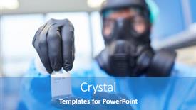  Presentation with ampoule - Amazing slide set having researcher-in-the-laboratory backdrop and a teal colored foreground