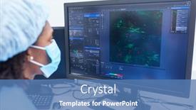  Presentation with covid vaccine - Colorful PPT theme enhanced with researcher-looks-at-results backdrop and a teal colored foreground