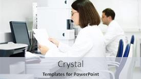  Presentation with chromatography - Cool new slides with researchers-analyzing-liquid-chromatography-data backdrop and a lemonade colored foreground