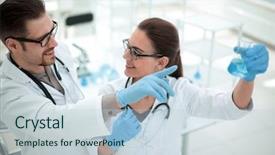  Presentation with liquid - PPT theme featuring researchers are discussing the liquid background and a lemonade colored foreground