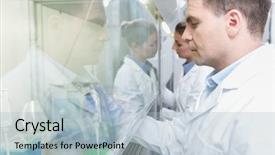  Presentation with food science - Amazing theme having researchers in science lab preparing backdrop and a light blue colored foreground