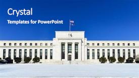  Presentation with united states - PPT theme consisting of reservation - federal reserve building in winter background and a ocean colored foreground
