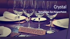  Presentation with restaurant - Audience pleasing PPT layouts consisting of reservation - reserved plate on an arranged backdrop and a navy blue colored foreground