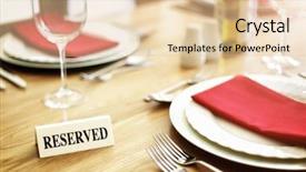  Presentation with restaurant - Presentation design featuring reservation - reserved sign on a restaurant background and a lemonade colored foreground