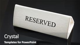  Presentation with restaurant - Cool new PPT theme with reservation - restaurant reserved table sign backdrop and a dark gray colored foreground