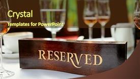  Presentation with restaurant - Slide deck with reservation - wooden reserved plate background and a tawny brown colored foreground