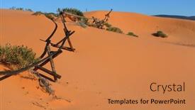  Presentation with glow - PPT theme with reserve coral sand dunes in the u s the orange glow of the sand in the first rays of the sun picturesque low fence against snow drifts background and a coral colored foreground