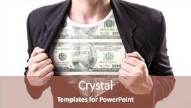  Presentation with reveal - Colorful slide deck enhanced with reserver bank - businessman stretching suit to reveal backdrop and a red colored foreground