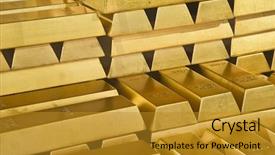  Presentation with gold bars - Presentation theme having reserver bank - gold bars background and a gold colored foreground