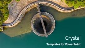  Presentation with tv channel - Beautiful presentation featuring reservoir discharge channel from top backdrop and a ocean colored foreground