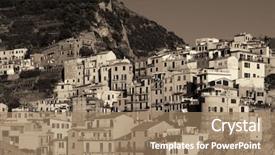  Presentation with buildings - Slide set consisting of residence - italian style resident buildings background and a coral colored foreground