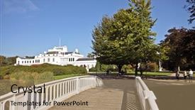  Presentation with family children - Presentation theme enhanced with residence of dutch royal family background and a coral colored foreground