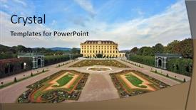  Presentation with geometric forms - Amazing PPT theme having residence of the austrian habsburgs backdrop and a light blue colored foreground