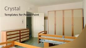  Presentation with home automation - Presentation design featuring residence-room-for-the-elderly background and a soft green colored foreground