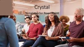  Presentation with community meeting - Audience pleasing slide deck consisting of resident hall - group making notes whilst attending backdrop and a coral colored foreground