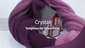  Presentation with heat - Theme enhanced with resident rights - house with scarf symbolfoto heat background and a  colored foreground