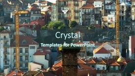  Presentation with old buildings - Slide deck consisting of residental-buildings-in-center background and a ocean colored foreground