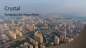  Presentation with china guangzhou - PPT theme enhanced with residential area and river guangzhou background and a light blue colored foreground