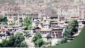  Presentation with residential - Theme with residential-area-in-the-city background and a light gray colored foreground