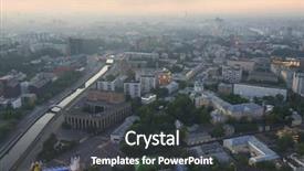  Presentation with residential - Slide set having residential area jauza channel and panoramic view in morning moscow russia tagansky district background and a dark gray colored foreground